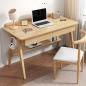 Preview: Großhandel B2B Massivholz Arbeits Tisch Computer Schreibtisch 120cm Kautschuk Set mit Stuhl